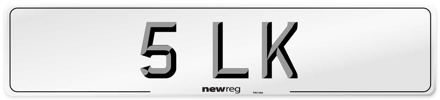 5 LK Number Plate from New Reg